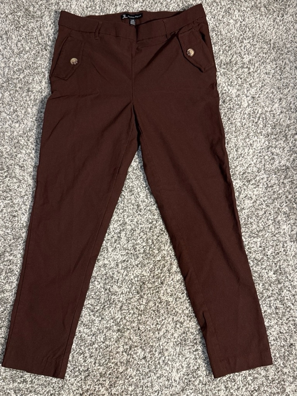 Jules & Leopold Dark Brown Ponte Ankle Pants